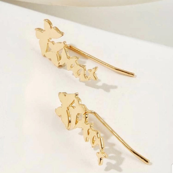 ♡Sarah♡ Butterfly Crawler Earrings - Picture 3 of 5